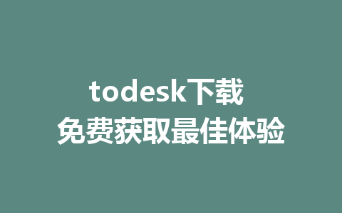 todesk下载 免费获取最佳体验